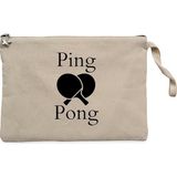 Ping Pong Racket Design Black Krem Clutch Astarlı Cüzdan / El Çantası - 25x18cm