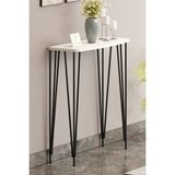 Pinhal Home 100 cm Beyaz Dresuar Kahve Köşesi Konsol Modern Raf Metal Boru Siyah Ayaklı - Beyaz - Siyah