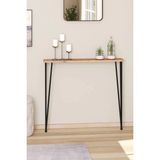 Pinhal Home 80 cm Oval Kenar Dresuar Petek Üstü Atlantik Çam Siyah Ayak - Atlantik Çam - Siyah