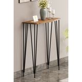 Pinhal Home 80CM Atlantik Çam Dresuar Kahve Köşesi Konsol Modern Raf Metal Boru Siyah Ayaklı - Atlantik Çam - Siyah