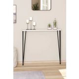 Pinhal Home 80cm Oval Kenar Dresuar Petek Üstü Beyaz Siyah Ayak
