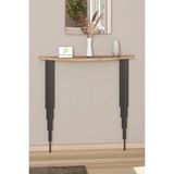 Pinhal Home Dresuar Petek Üstü Raf Yarım Ay Atlantik Çam Siyah Ayak 80*18cm (60cm Altı Petekler İçin Geçerlidir)