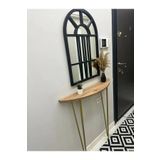 Pinhal Home Yarım Ay Oval Kenar Dresuar Atlantik Çam 80cm Gold Ayak