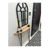 Pinhal Home Yarım Ay Oval Kenar Dresuar Atlantik Çam 80cm Siyah Ayak