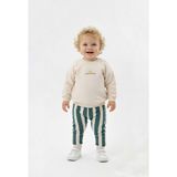 Pini Co Erkek Bebek "sunday Happy Day" Baskılı Sweatshirt ve Çizgili Pantolon Takımı - Krem - 6 - 9 Ay