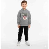 Pini Co Erkek Çocuk Tavşan Baskılı Kapüşonlu Alt Üst Eşofman Takımı - 10 Yaş - 0-Gri