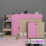 Pink Çalışma Masalı Ranza Mdf - Beyaz - 100 x 100 cm