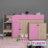 Pink Çalışma Masalı Ranza Suntalam - Beyaz - 100 x 100 cm