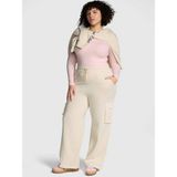 Pink Ivy Polar Geniş Paçalı Kargo Eşofman Altı - Beyaz Deniz Kabuğu - 2XL