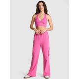 Pink Ivy Polar Geniş Paçalı Kargo Eşofman Altı - Dedikodu Pembesi - XL