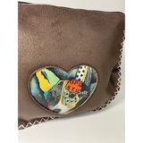 Pink Köpek Desenli Clutch Çanta Kahverengi