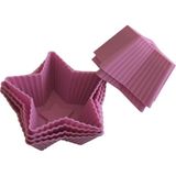 Pink Rose Bybirgü Pembe 12 Li Silikon Mini Yıldız Kek Kalıbı ,muffin Kalıbı,cupcake Kalıbı 12 Adet