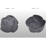 Pink Rose Bybirgül Antrasit 12 Li Silikon Mini Gül Kek Kalıbı ,muffin Kalıbı ,cupcake Kalıbı 12 Adet