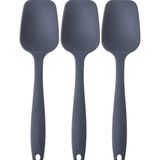 Pink Rose Bybirgül Büyük Boy Düz Silikon Spatula Set - Antrasit