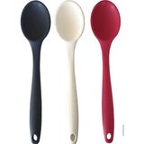 Pink Rose Bybirgül Büyük Boy Yanmaz Yapışmaz Silikon 3lü Spatula Kaşık Set Antrasit ,kırmızı,beyaz Renk 3 Adet - 3' lü