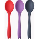 Pink Rose Bybirgül Büyük Boy Yanmaz Yapışmaz Silikon 3lü Spatula Kaşık Set Antrasit ,kırmızı,lila Renk 3 Adet - Renkli