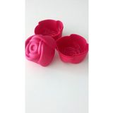 Pink Rose Bybirgül Kırmızı 12 Li Silikon Mini Gül Kek Kalıbı, Muffin Kalıbı 12 Adet