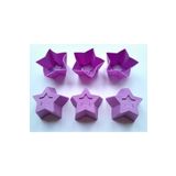 Pink Rose Bybirgül Lila-Mor 12 Li Silikon Mini Yıldız Kek Kalıbı,muffin Kalıbı 12 Adet