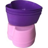Pink Rose Bybirgül Pembe+Mor 12 Li Mini Silikon Kalp Kek Kalıbı,muffin Kalıbı ,airfryer Kabı 12 Adet - Pembe - Mor