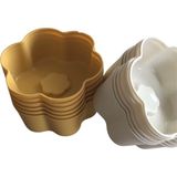 Pink Rose Bybirgül Sarı -Beyaz 12 Li Silikon Mini Papatya Kek Kalıbı,muffin Kalıbı 12 Adet,airfyer Uyumlu - Sarı - Beyaz