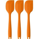 Pink Rose Home Bybirgül Yanmaz Yapışmaz Silikon Yassı Spatula ,hamur Sıyırıcı 3lü Set Turuncu - 3 Adet