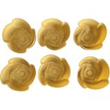 Pink Rose Sarı 12 Li Silikon Mini Gül Kek Kalıbı,muffin Kalıbı, Airfryer Kalıbı -12 Adet