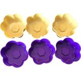 Pink Rose Sarı - Mor 12 Li Silikon Mini Papatya Kek Kalıbı,muffin Kalıbı 12 Adet,airfyer Uyumlu - Mor - Sarı