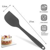 Pink Rose Yanmaz Yapışmaz Silikon Yassı Spatula ,Hamur Sıyırıcı 3Lü Set Antrasit
