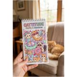 Pink Swan Craft Cattitude: Fluffy & Fabulous Boyama Kitabı - Çanta / Cep Boy - 10X20 cm