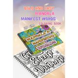 Pink Swan Craft Mandala Manifest Words Bold And Easy – 20x20 cm Büyük Boyama Kitabı, Çocuklar ve Yetişkinler İçin