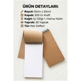 Pink Swan Craft Premium Kraft Kapaklı Not Defteri | 10x20 cm, 120 Gr Kalın Yaprak, 30 Yaprak