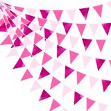 pinkblume 32 ft Sıcak Pembe Parti Süslemeleri Metalik Canlı Pembe ve Pembe Üçgen Bayrak Kumaş Afiş Flama Kiraz Flamalar Düğün Bebek Duş Doğum Günü Ev Kreş Açık Bahçe Parti Dekoru için