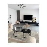 Pinkcloset Monza 2Li Orta Sehpa Füme Cam 70X55