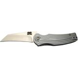 Pinkerton 0689 Gri Kamp Çakı 18CM - Yarı Otomatik, Kemerlikli, Kutulu