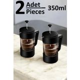 Pinkev 2li Set Plastik Korumalı Cam French Press - 350ML