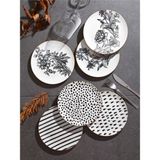 Pinkev 6 Kişilik Seramik Pasta Tatlı Sunum Tabağı - 19CM
