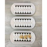Pinkev Black Drops 3 Adet 26 cm Orta Boy Seramik Oval Kahvaltı Peynir Kayık Servis Sunum Tabağı