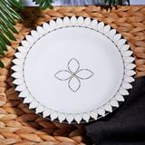 Pinkev Black Drops 6 Kişilik 19 cm Seramik Çukur Yemek Tabağı Tabak Seti