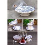 Pinkev Butterfly 20 Parça Seramik Pasta Sunum Tabağı Takımı Seti - Kup118s