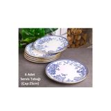 Pinkev Butterfly 6 Kişilik 25cm Seramik Servis Sunum Tabağı Seti