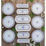 Pinkev Ottoman 6 Kişilik 12 Parça Seramik Pasta Kahvaltı Kayık Sunum Tabağı Takımı