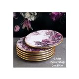 Pinkev Petunia 6 Kişilik 19cm Seramik Pasta Tatlı Sunum Tabağı Takımı Seti