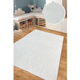 PINKIE HOME Beyaz Soft Tüylü Kabartmalı Peluş Ince Halı Salon Halısı Yatak Odası Halısı Yolluk Mutfak Halısı