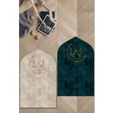 PINKIE HOME Dijital Baskı Seccade Çift Seccadesi Minimalist Desenli Seccade Prayer Mat Çeyizlik Seccade