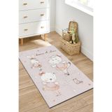 PINKIE HOME Kaymaz Makinede Yıkanabilir Isimli Çocuk Odası Halısı Oyun Halısı Balerin Desenli Çocuk Halısı-19