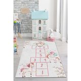 PINKIE HOME Kaymaz Makinede Yıkanabilir Leke Tutmaz Çocuk Odası Halısı Oyun Halısı Unicorn Desenli Halı-27