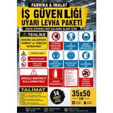Pinkipay Iş Güvenliği Uyarı Levhası Paketi 14'lü Set 25X35 cm 3 mm Dekota Plastik - Isg Fabrika Imalathane Tabela Seti - 35X50