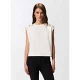 Pinko Beyaz Kadın Standart Fit T-Shirt 105693 - Kırık Beyaz