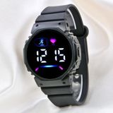 Pinkoli Siyah Silikon Kordonlu Led Watch Genç Kız Kadın Kol Saati