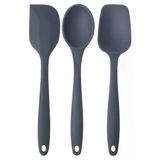 Pinkrose Büyük Boy Antrasit Silikon Spatula + Kaşık Set 3 Lü
